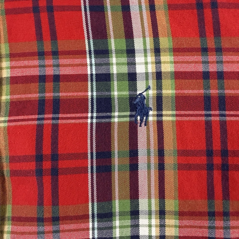 Ralph Lauren Shirt Mens Large Red Plaid Button Down Pony Classic Fit Preppy - Picture 3 of 14